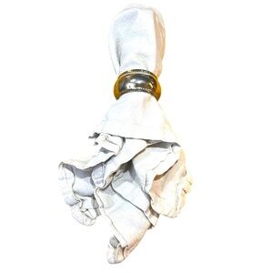 Vintage Silverplate Napkin Rings  12 pc. Hammered Barrel shape